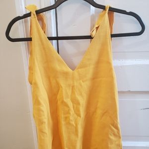 Ann Taylor Yellow Tiestring Top